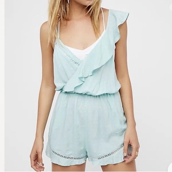 Free‎ People Intimately One of These Days Romper in Sea-foam Size Small - Picture 1 of 11